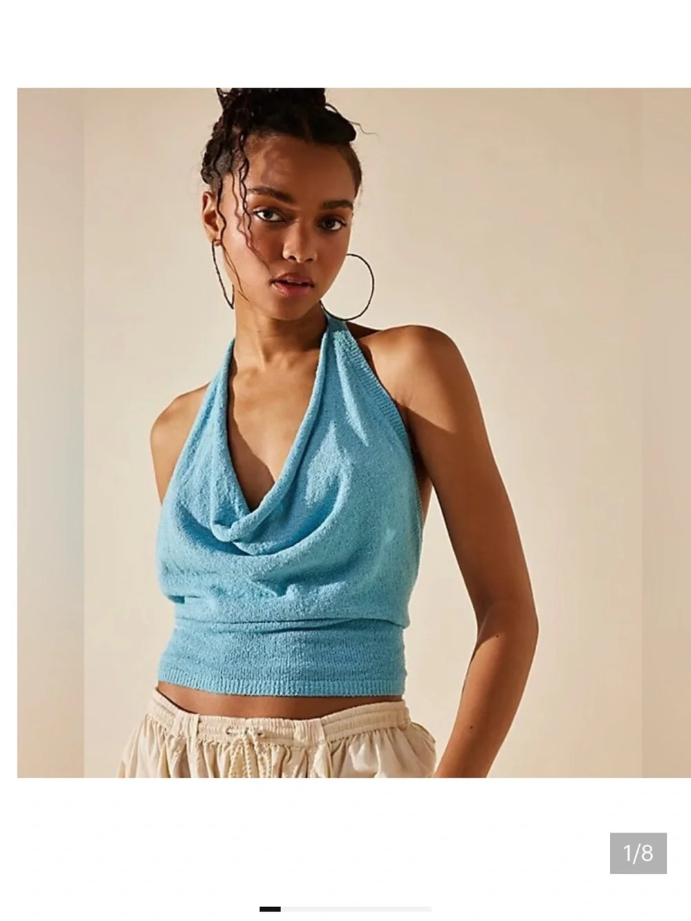 Free People Draped Halter Knit Top